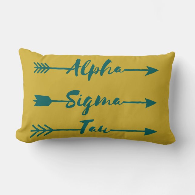 Alpha Sigma Tau Arrow Lumbar Pillow (Front)