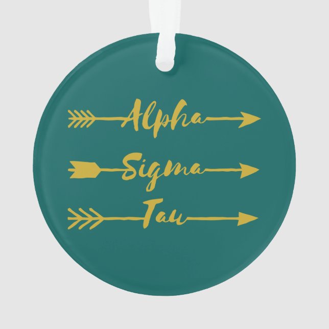 Alpha Sigma Tau Arrow Ornament (Back)