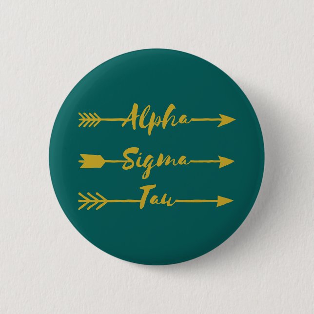 Alpha Sigma Tau Arrow Pinback Button (Front)