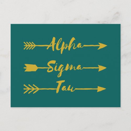 Alpha Sigma Tau Arrow Postcard