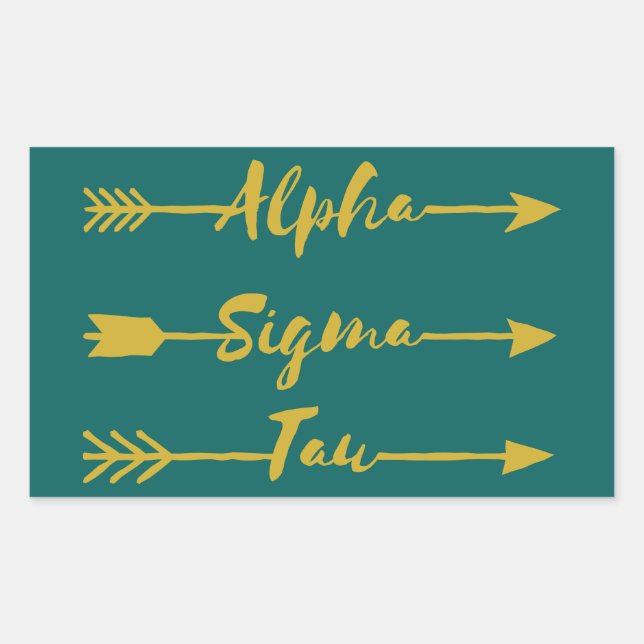 Alpha Sigma Tau Arrow Rectangular Sticker (Front)