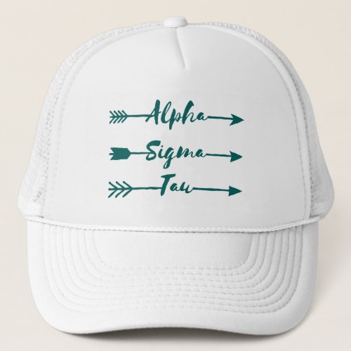 Alpha Sigma Tau Arrow Trucker Hat