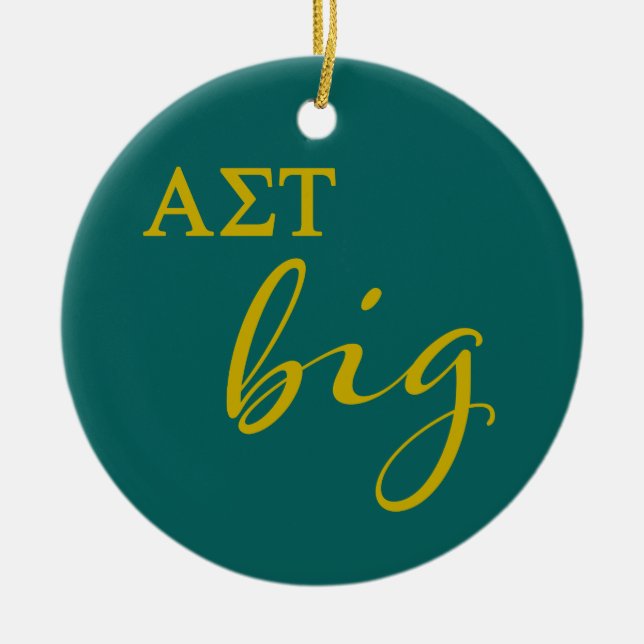 Alpha Sigma Tau Big Script Ceramic Ornament (Front)