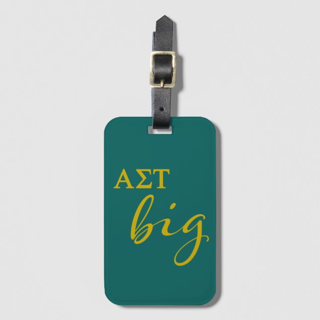 Alpha Sigma Tau Big Script Luggage Tag (Front Vertical)