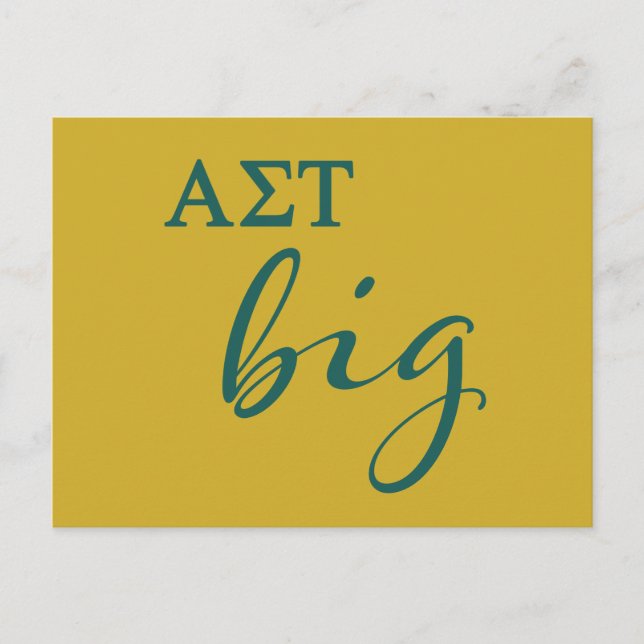 Alpha Sigma Tau Big Script Postcard (Front)