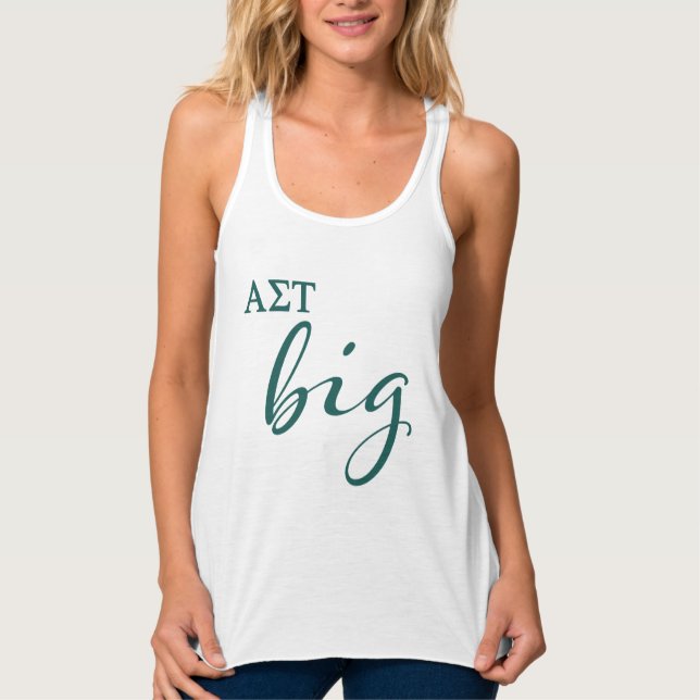 Alpha Sigma Tau Big Script Tank Top (Front)