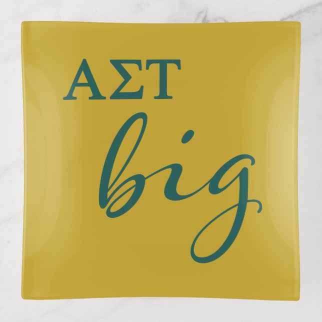 Alpha Sigma Tau Big Script Trinket Tray (Front)