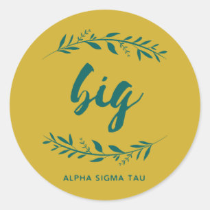 Alpha Sigma Tau Big Wreath Classic Round Sticker