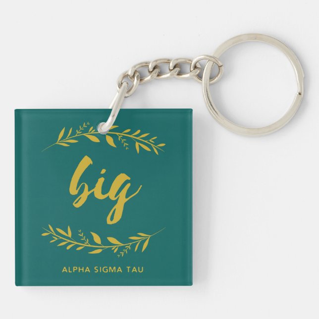 Alpha Sigma Tau Big Wreath Keychain (Back)