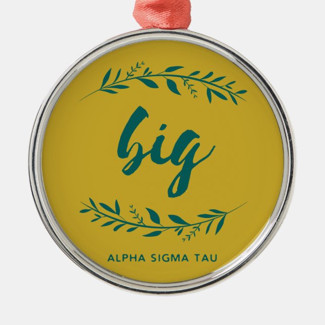 Alpha Sigma Tau Big Wreath Metal Ornament (Front)