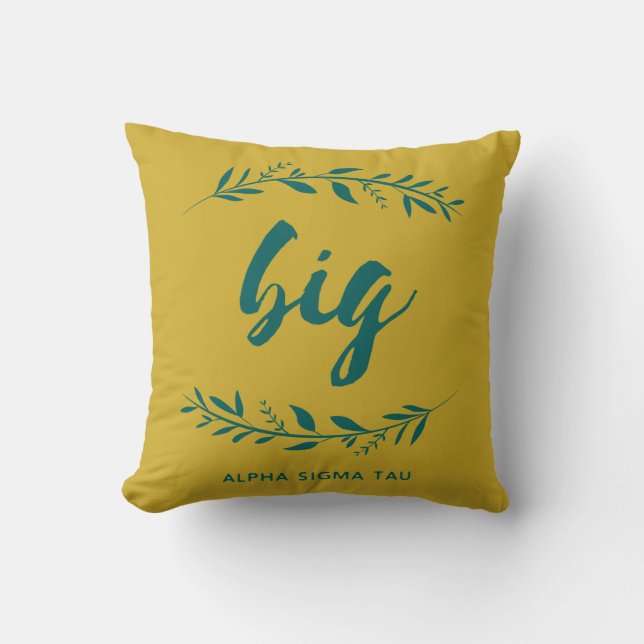 Alpha Sigma Tau Big Wreath Throw Pillow (Front)