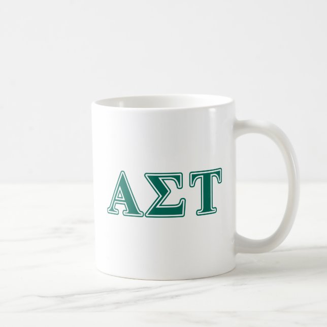 Alpha Sigma Tau Green Letters Coffee Mug (Right)