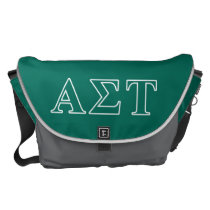 Alpha Sigma Tau Green Letters Messenger Bag