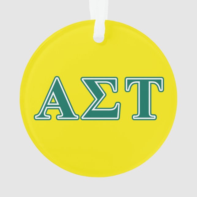 Alpha Sigma Tau Green Letters Ornament (Back)