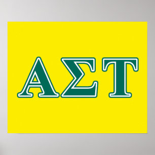 Alpha Sigma Tau Green Letters Poster