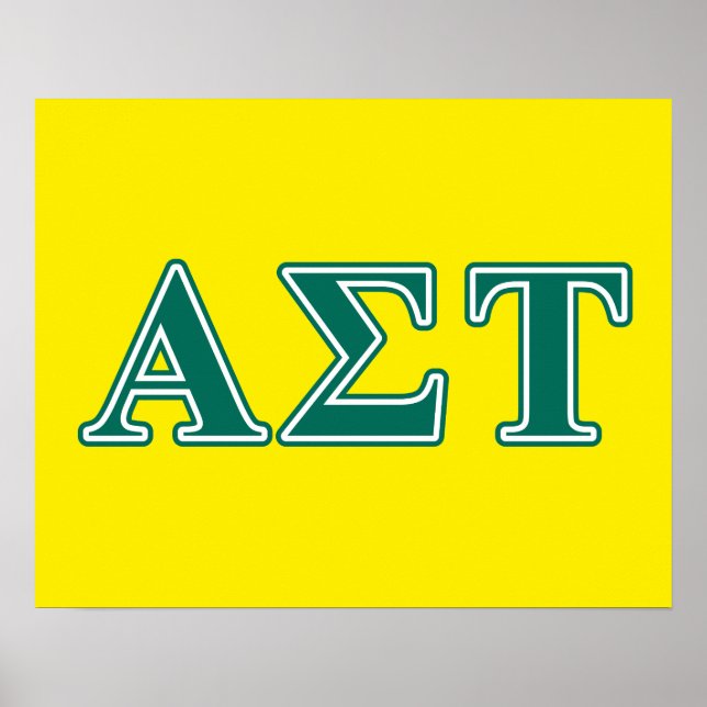 Alpha Sigma Tau Green Letters Poster (Front)