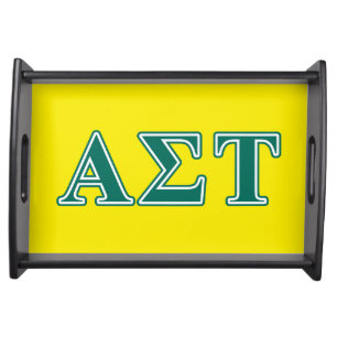 Alpha Sigma Tau Green Letters Serving Tray