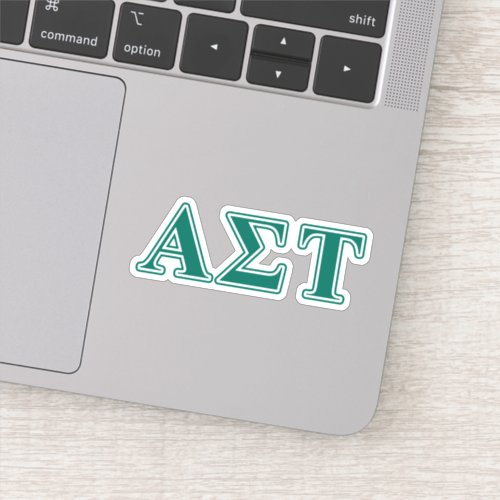 Alpha Sigma Tau Green Letters Sticker