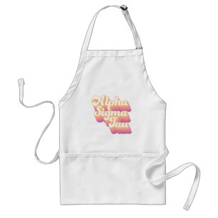 Alpha Sigma Tau Groovy Script Adult Apron
