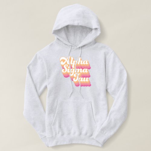 Alpha Sigma Tau  Groovy Script Hoodie