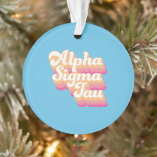 Alpha Sigma Tau   Groovy Script Ornament