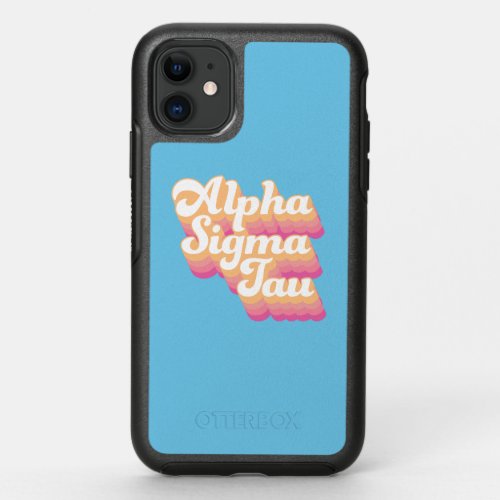 Alpha Sigma Tau  Groovy Script OtterBox Symmetry iPhone 11 Case