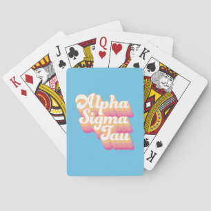 Alpha Sigma Tau Groovy Script Poker Cards