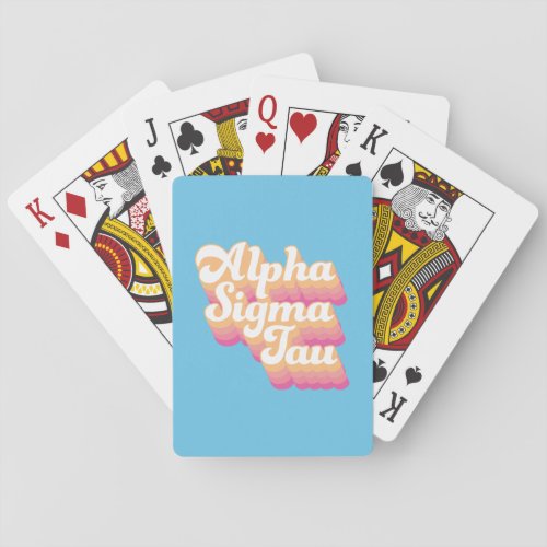 Alpha Sigma Tau  Groovy Script Poker Cards