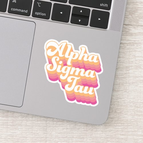 Alpha Sigma Tau  Groovy Script Sticker