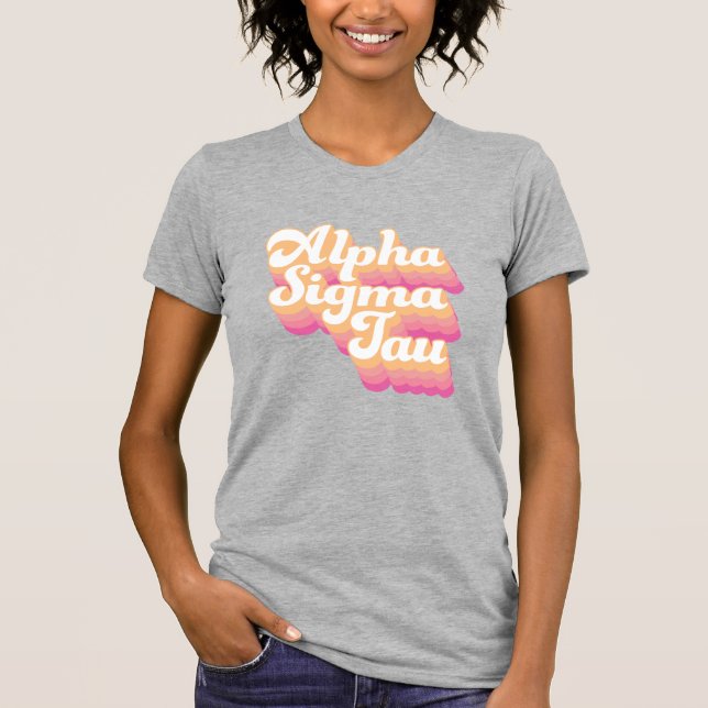 Alpha Sigma Tau | Groovy Script T-Shirt (Front)
