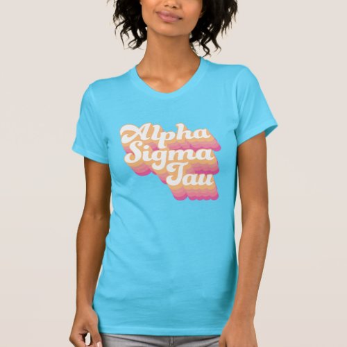 Alpha Sigma Tau  Groovy Script T_Shirt