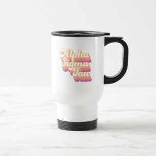 Alpha Sigma Tau   Groovy Script Travel Mug