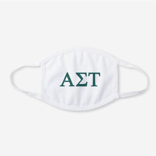 Alpha Sigma Tau Lil Big Logo White Cotton Face Mask