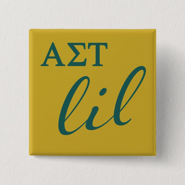 Alpha Sigma Tau Lil Script Button (Front)