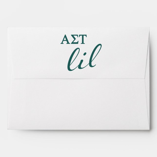Alpha Sigma Tau Lil Script Envelope (Back (Top Flap))