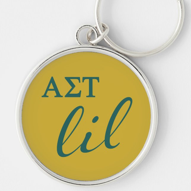 Alpha Sigma Tau Lil Script Keychain (Front)