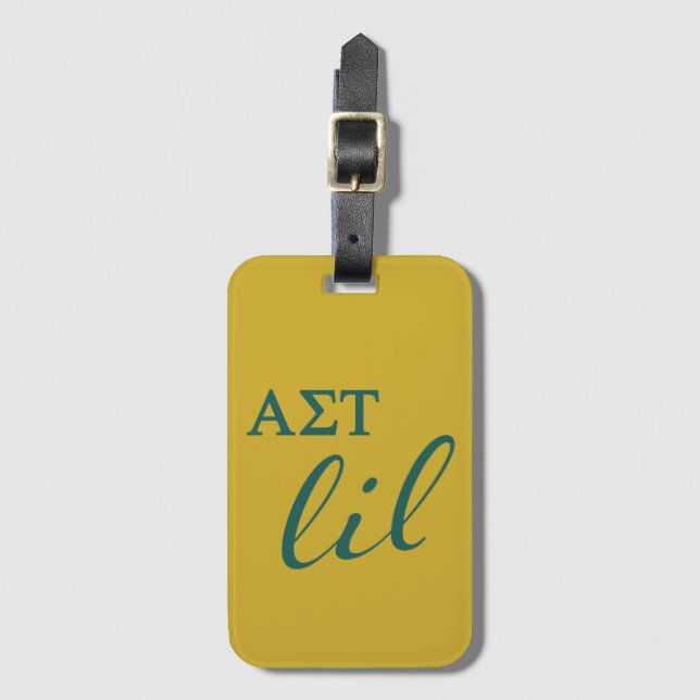 Alpha Sigma Tau Lil Script Luggage Tag (Front Vertical)