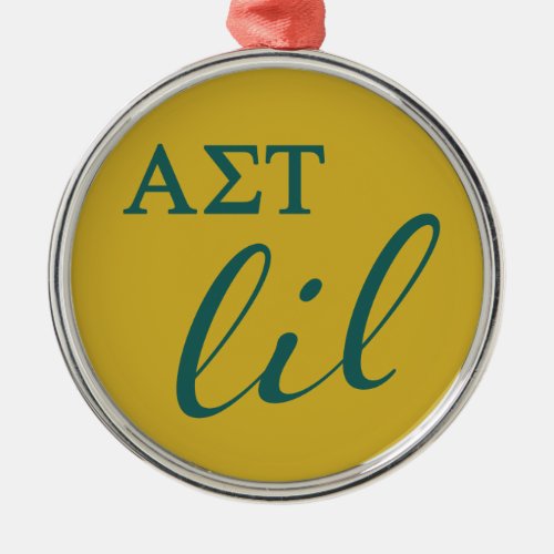 Alpha Sigma Tau Lil Script Metal Ornament