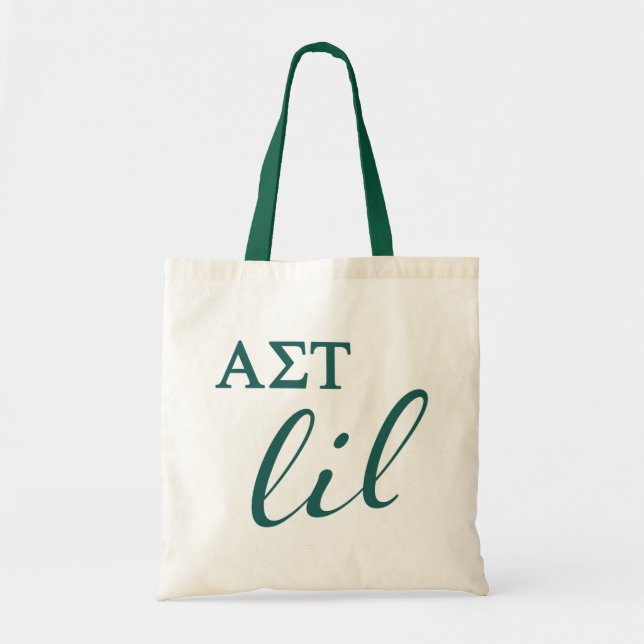 Alpha Sigma Tau Lil Script Tote Bag (Front)
