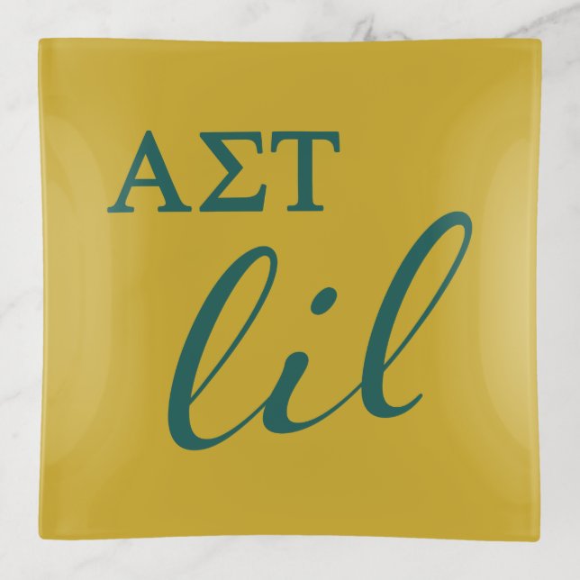 Alpha Sigma Tau Lil Script Trinket Tray (Front)