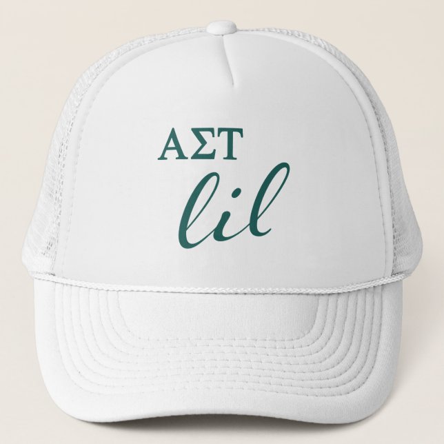Alpha Sigma Tau Lil Script Trucker Hat (Front)