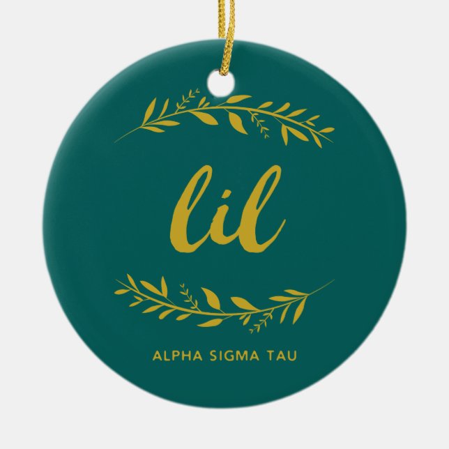 Alpha Sigma Tau Lil Wreath Ceramic Ornament (Front)
