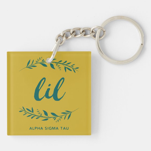 Alpha Sigma Tau Lil Wreath Keychain (Back)