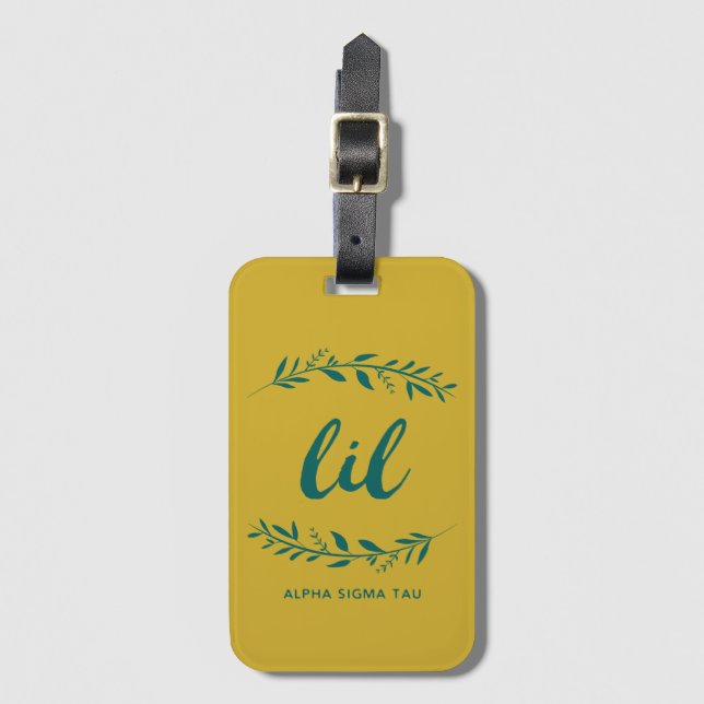 Alpha Sigma Tau Lil Wreath Luggage Tag (Front Vertical)