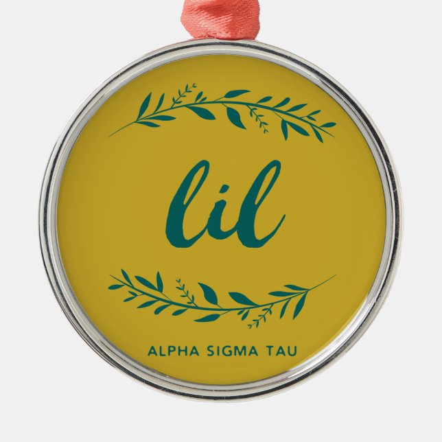 Alpha Sigma Tau Lil Wreath Metal Ornament (Front)