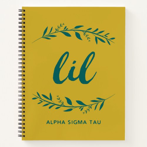 Alpha Sigma Tau Lil Wreath Notebook