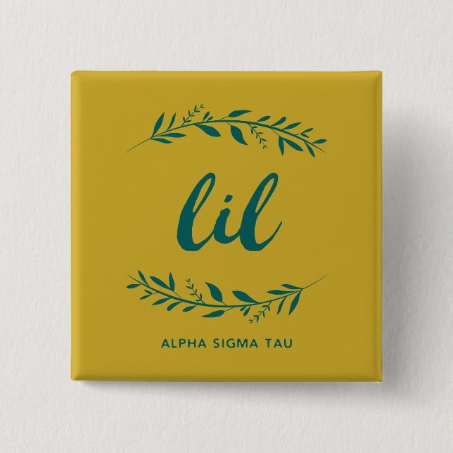 Alpha Sigma Tau Lil Wreath Pinback Button (Front)