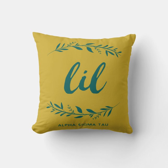 Alpha Sigma Tau Lil Wreath Throw Pillow (Front)