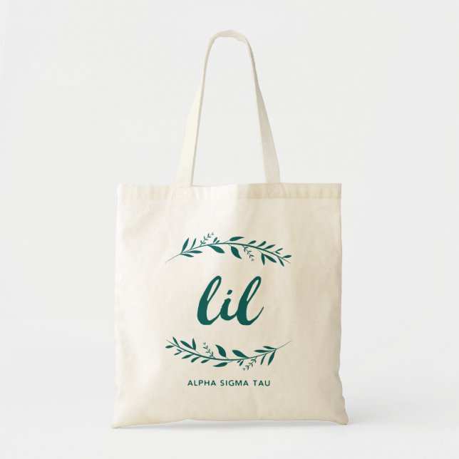 Alpha Sigma Tau Lil Wreath Tote Bag (Front)