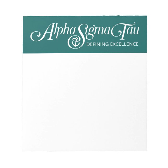 Alpha Sigma Tau Logo Notepad (Front)